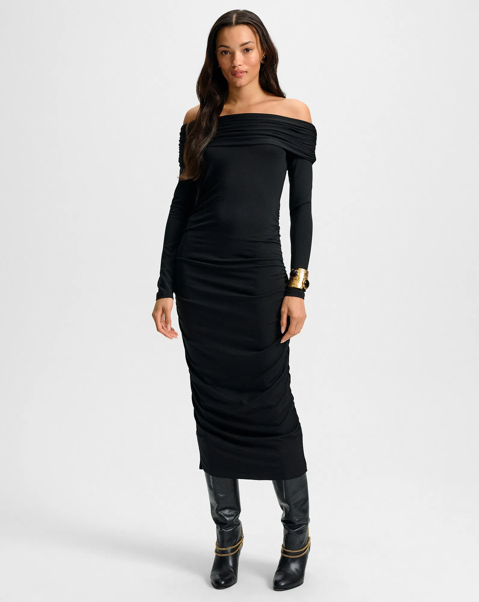 Tinette Off-The-Shoulder Midi Dress sold by Ulla Johnson