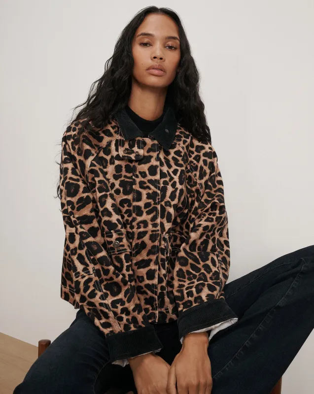 Arlo Leopard Chore Jacket sold by Ulla Johnson