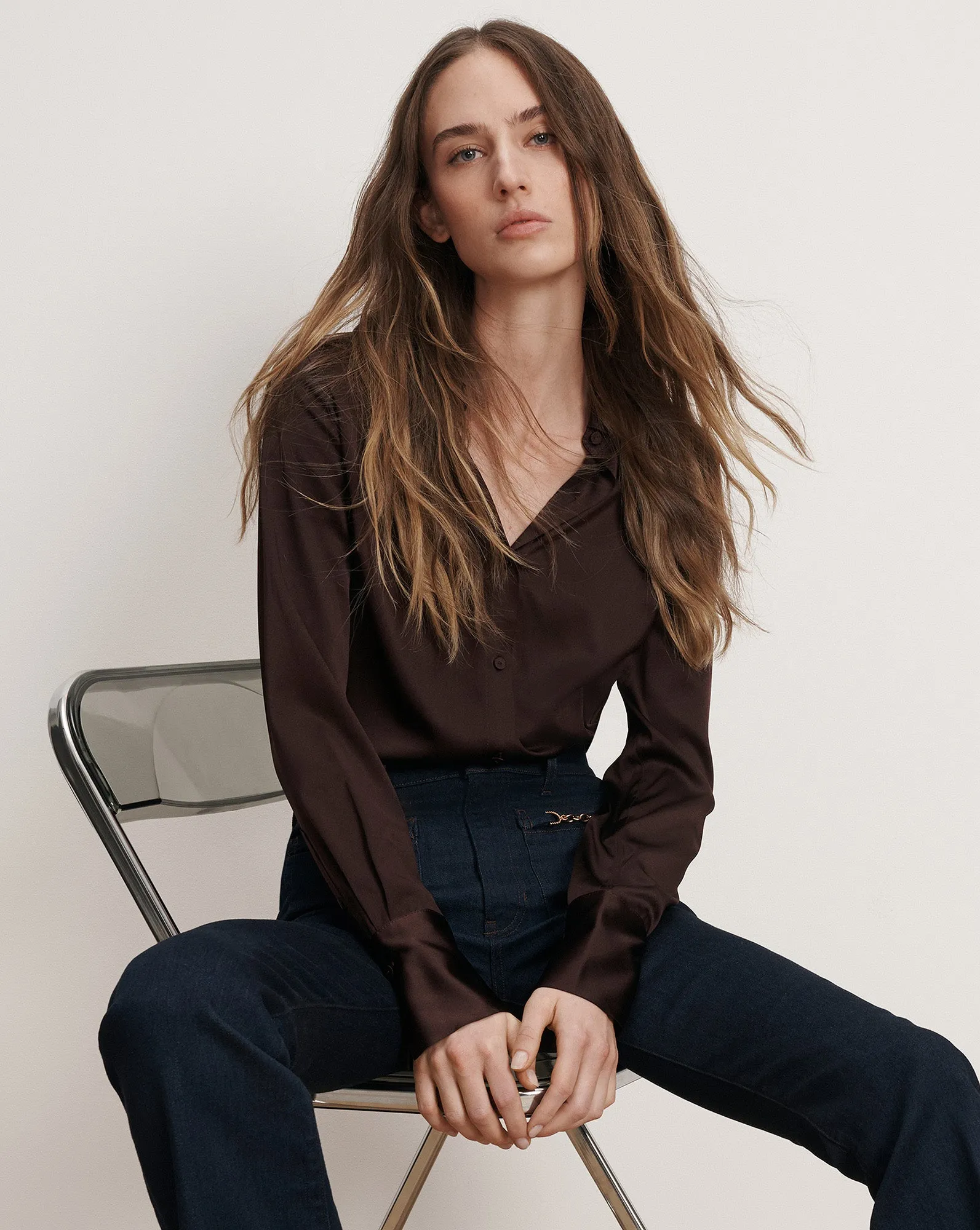 Monique Silk Button-Down Shirt sold by Ulla Johnson