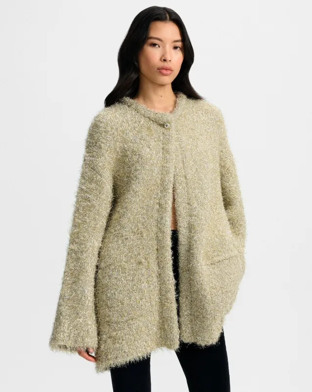 Rozan Metallic Knit Jacket sold by Ulla Johnson