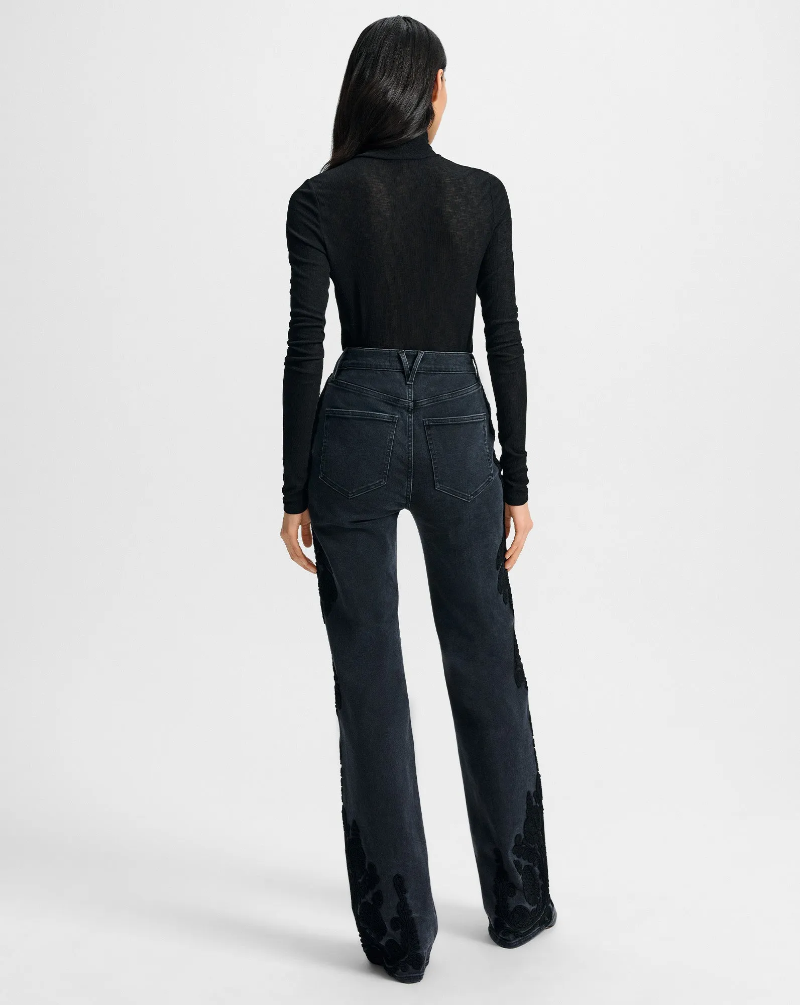 Crosbie Embroidered Slim Wide-Leg Jean sold by Ulla Johnson product image thumbnail 5