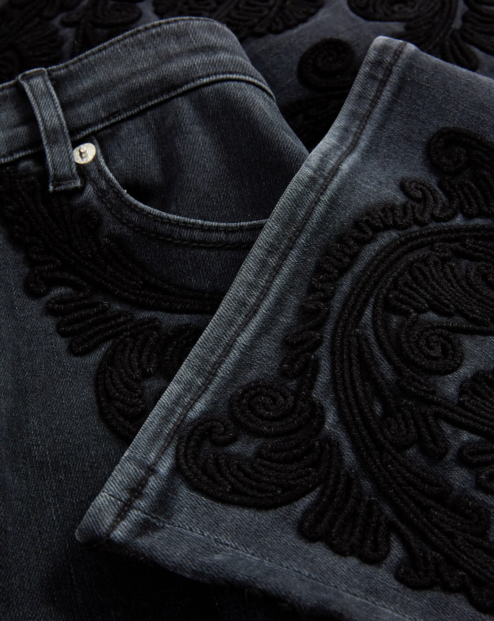 Crosbie Embroidered Slim Wide-Leg Jean sold by Ulla Johnson product image thumbnail 4