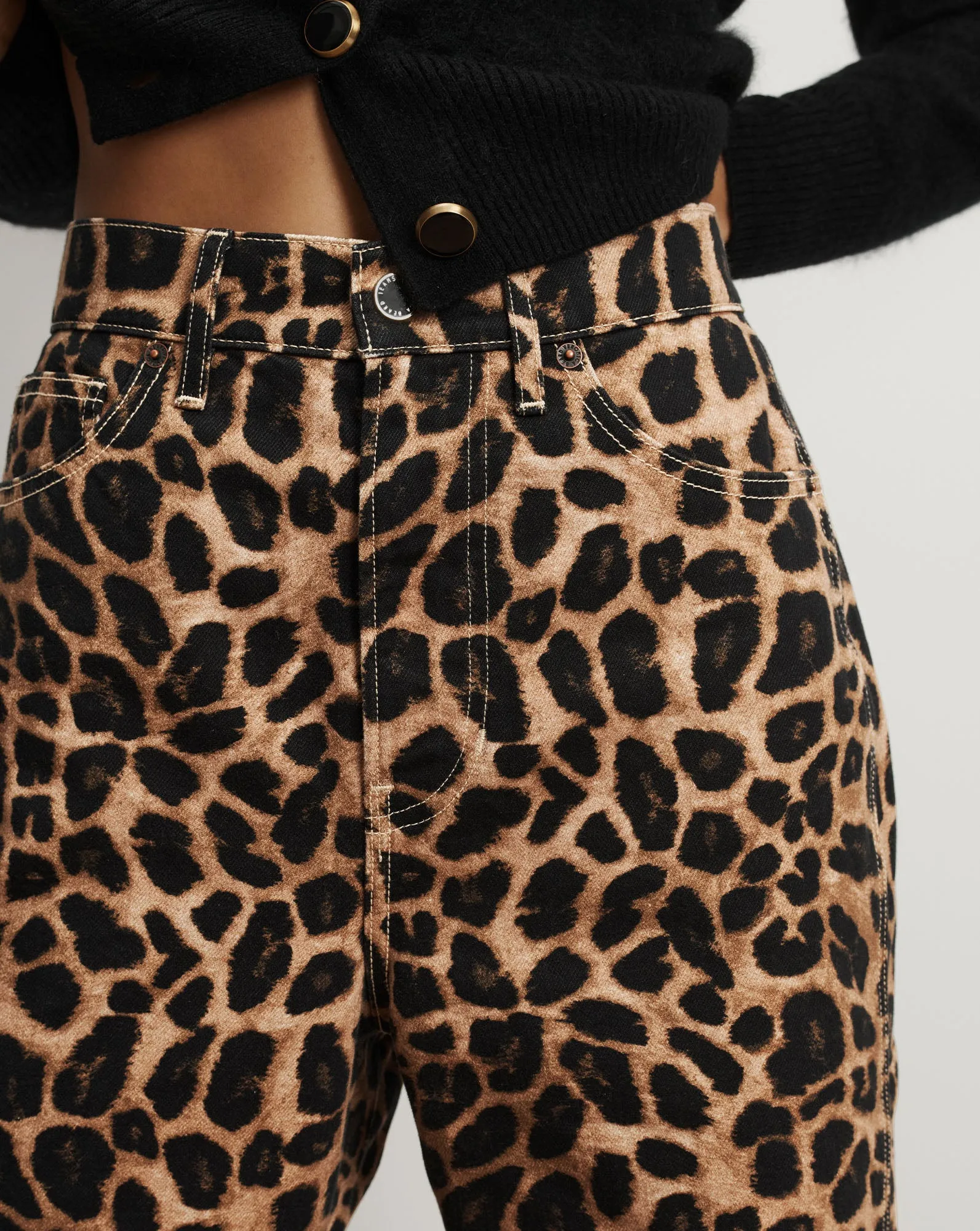 Taylor Leopard Wide-Leg Jean sold by Ulla Johnson product image thumbnail 4