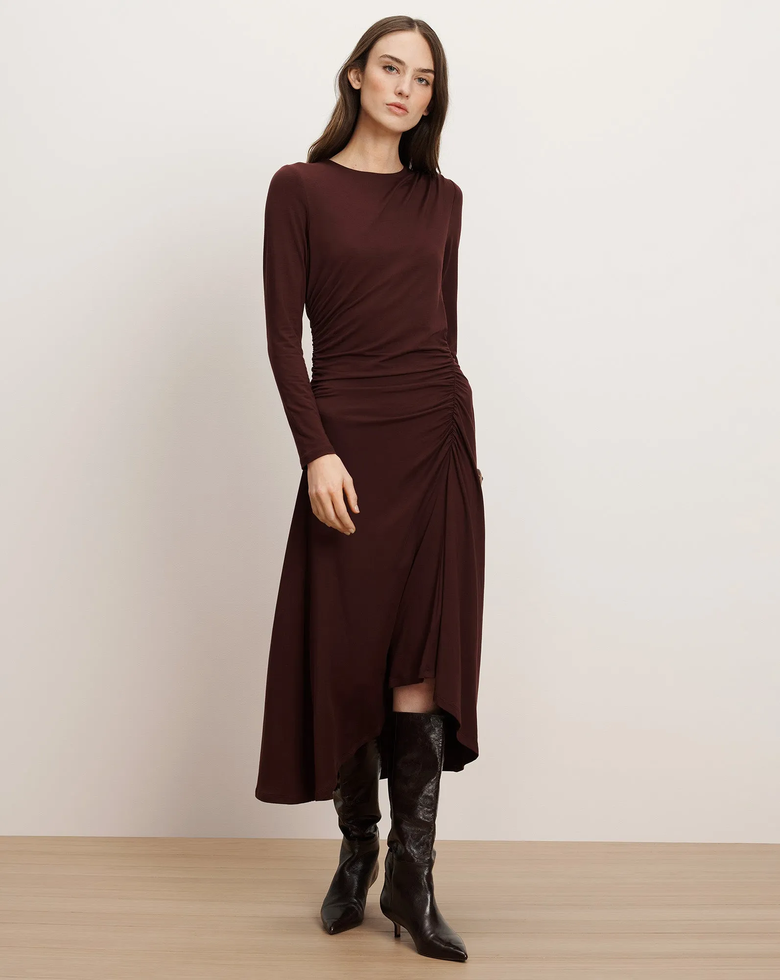 Theodora Ruched Midi Dress sold by Ulla Johnson