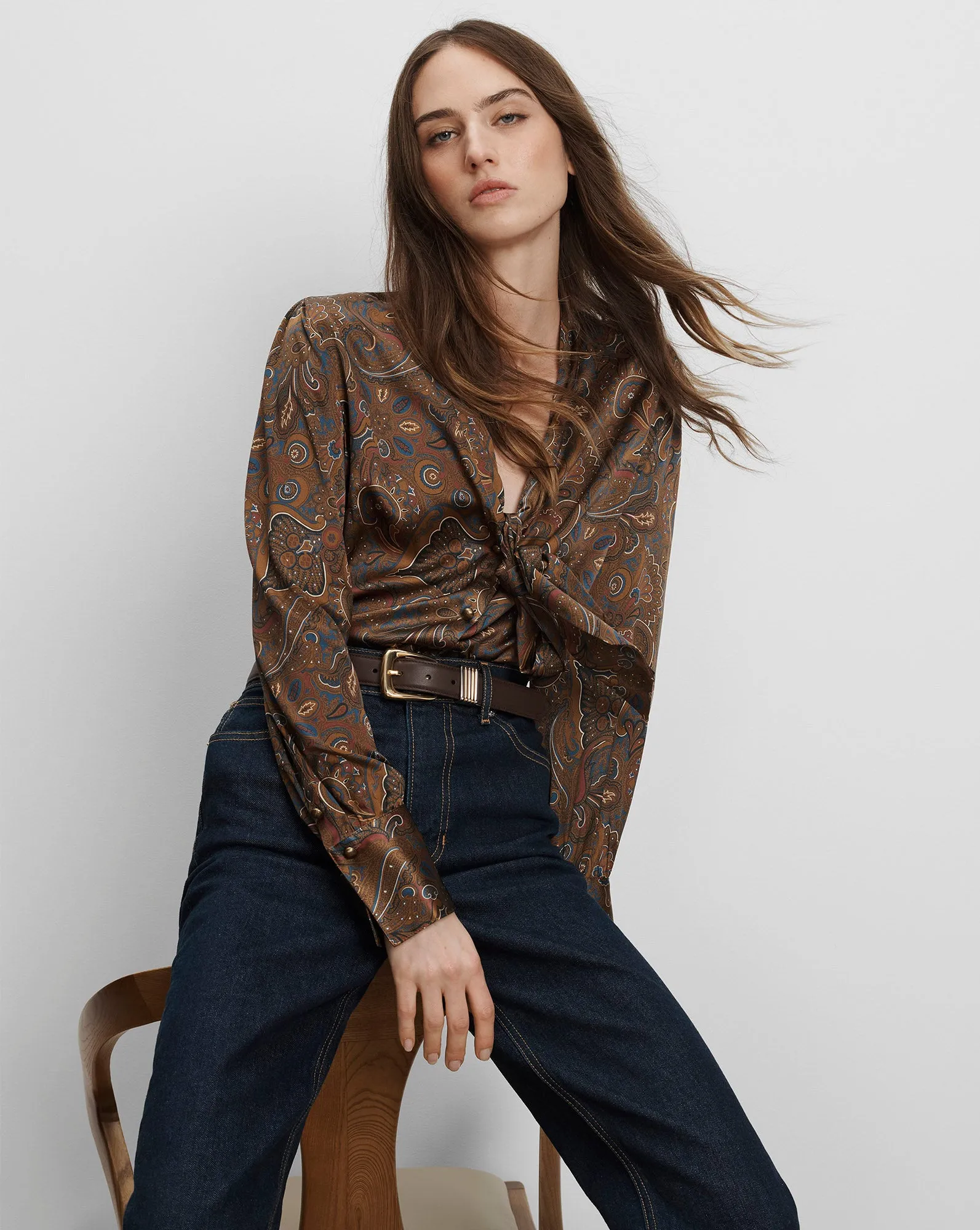 Francine Tie-Neck Blouse sold by Ulla Johnson
