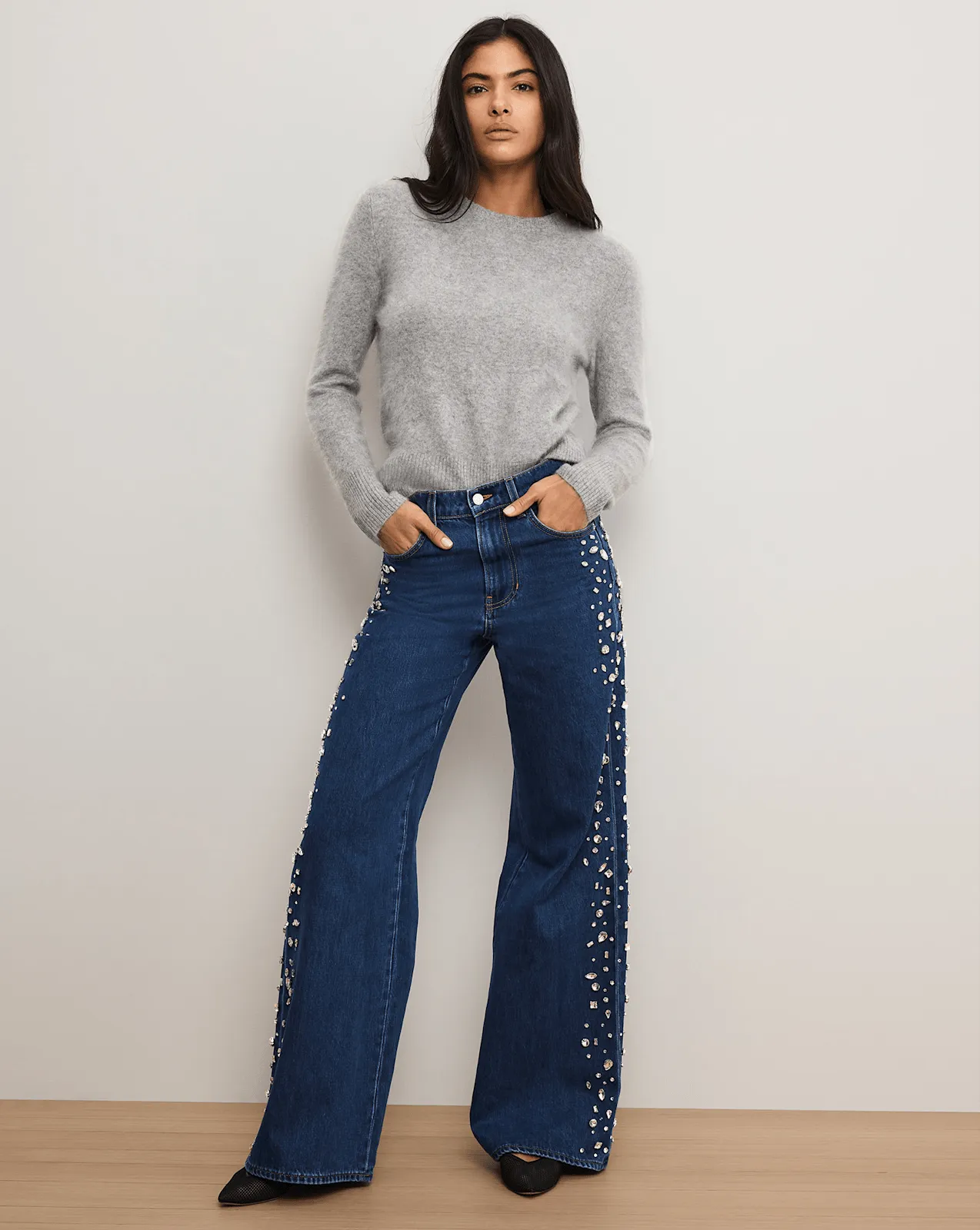 Kasey Embellished Wide-Leg Jean sold by Ulla Johnson