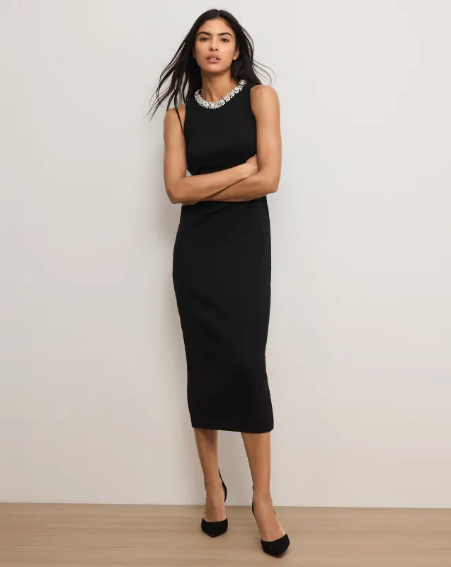 Jordyn Embellished-Collar Midi Dress sold by Ulla Johnson