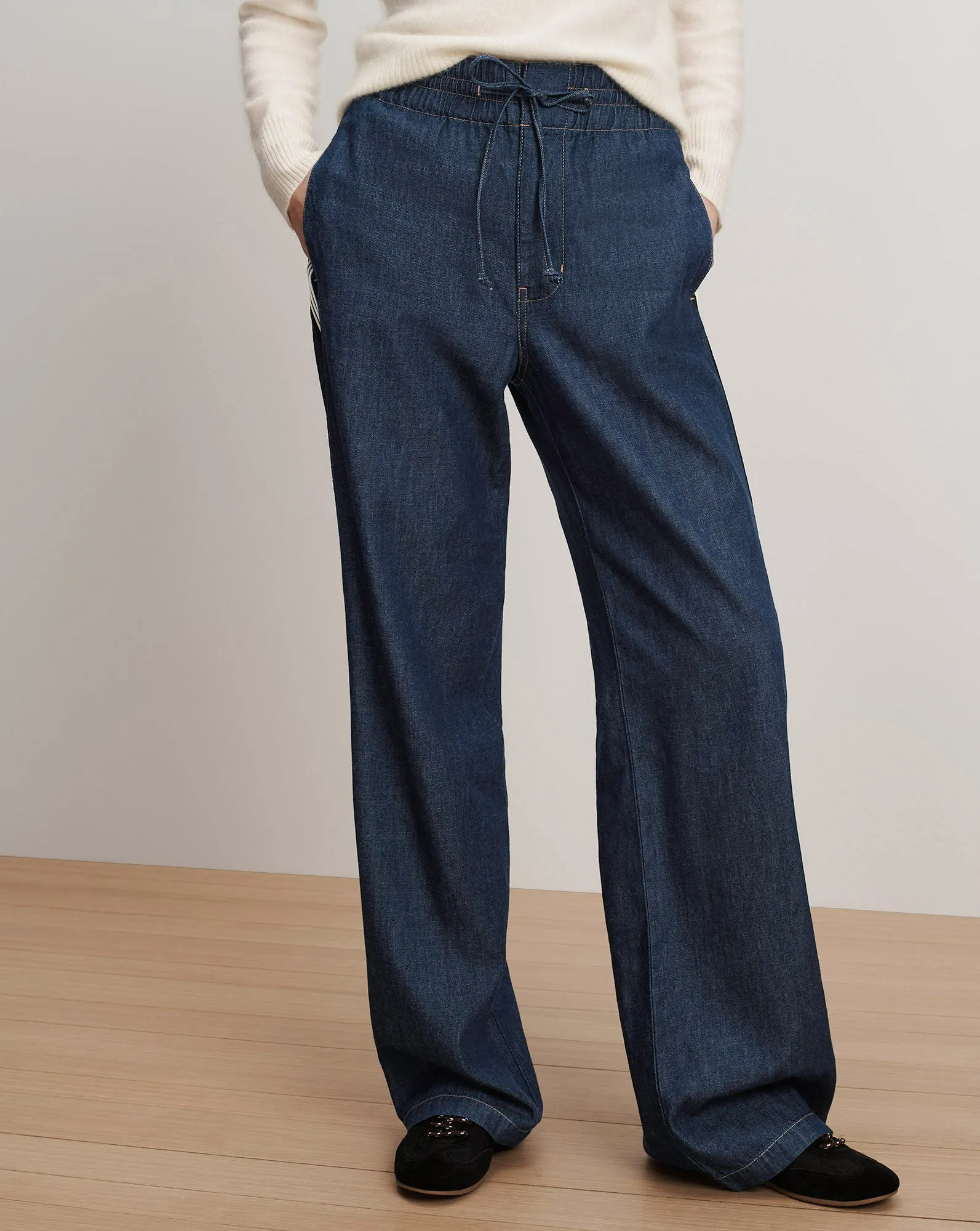 Taylor Track-Stripe Wide-Leg Jean sold by Ulla Johnson product image thumbnail 2