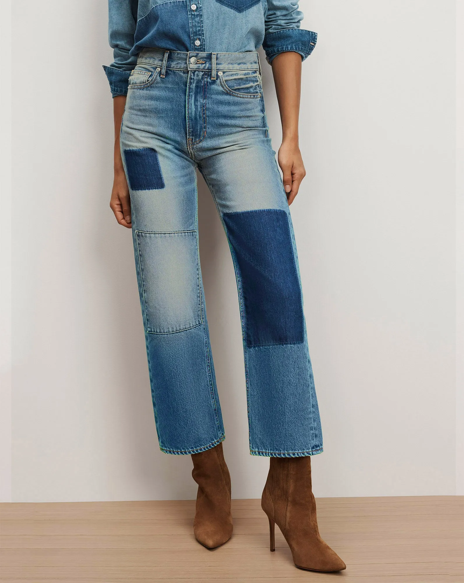Dylan Patchwork Straight-Leg Jean sold by Ulla Johnson product image thumbnail 2