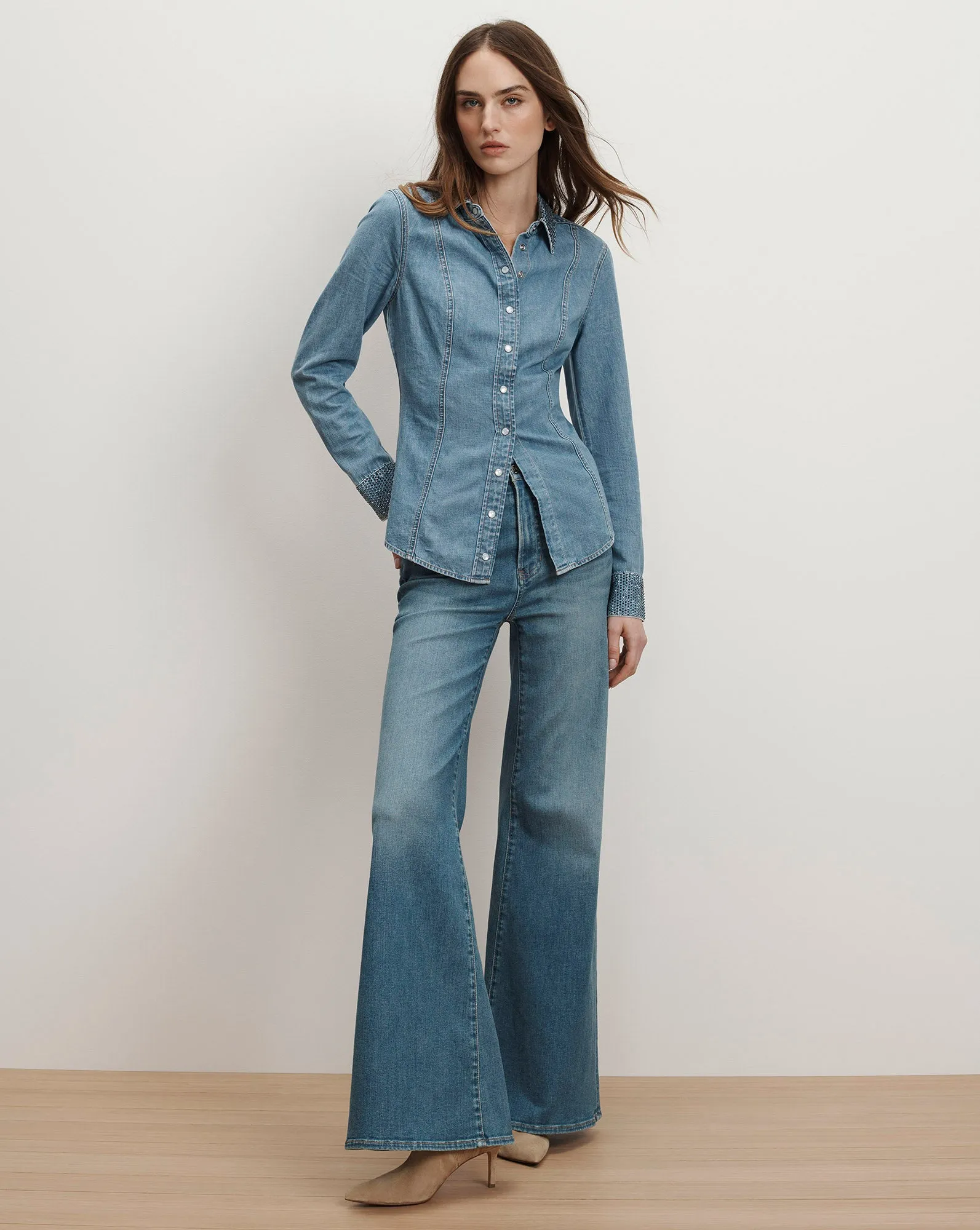 Eddie Embellished Chambray Shirt sold by Ulla Johnson product image thumbnail 2