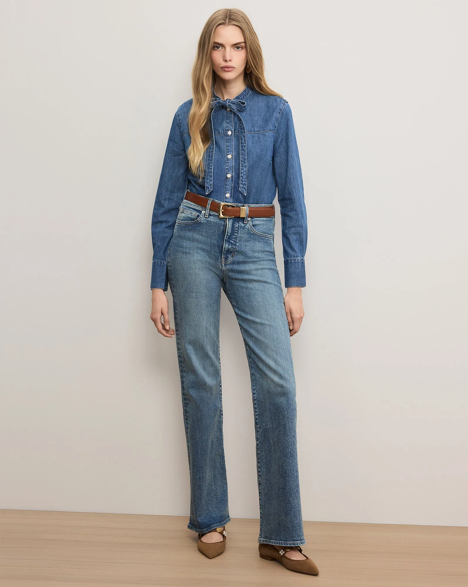Gabby Denim Button-Down Shirt sold by Ulla Johnson product image thumbnail 2