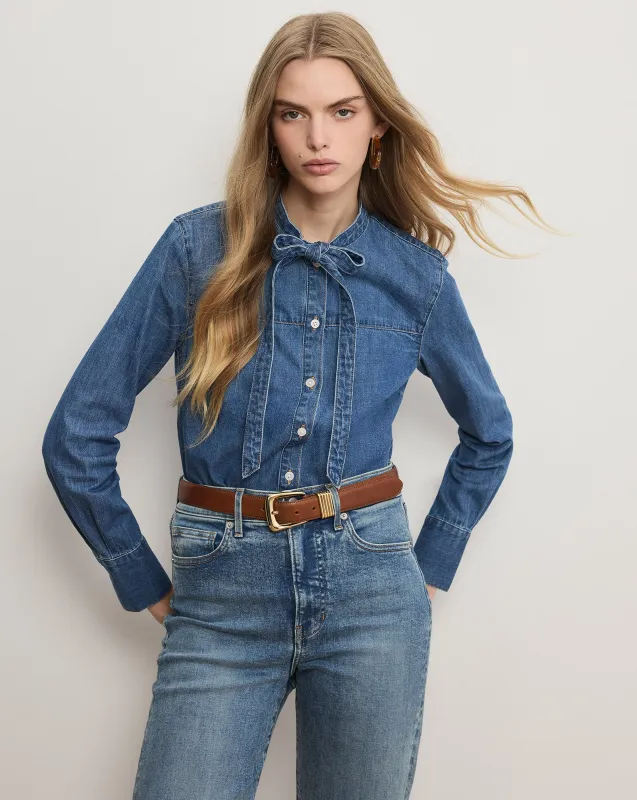 Gabby Denim Button-Down Shirt sold by Ulla Johnson