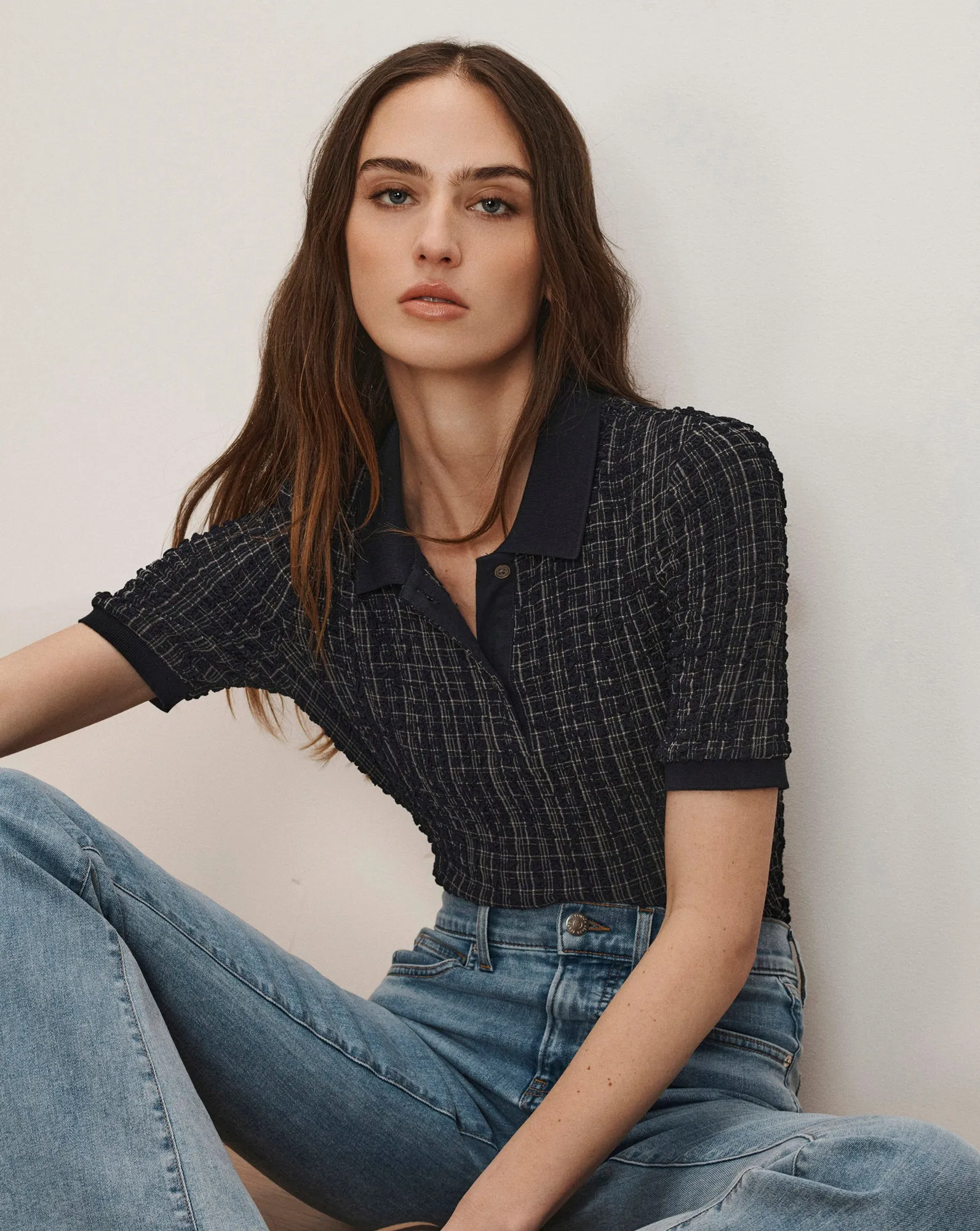Benedetta Plaid Polo Shirt sold by Ulla Johnson