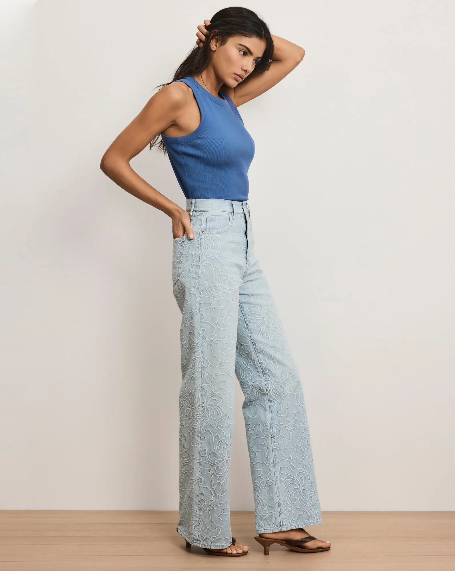 Taylor Embroidered Wide-Leg Jean sold by Ulla Johnson product image thumbnail 3