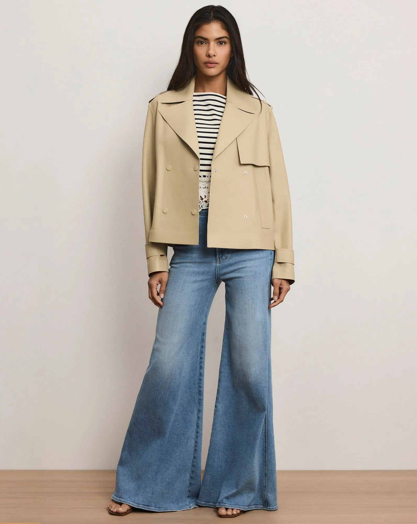 Heathcliff Cropped Leather Trench Coat sold by Ulla Johnson product image thumbnail 2