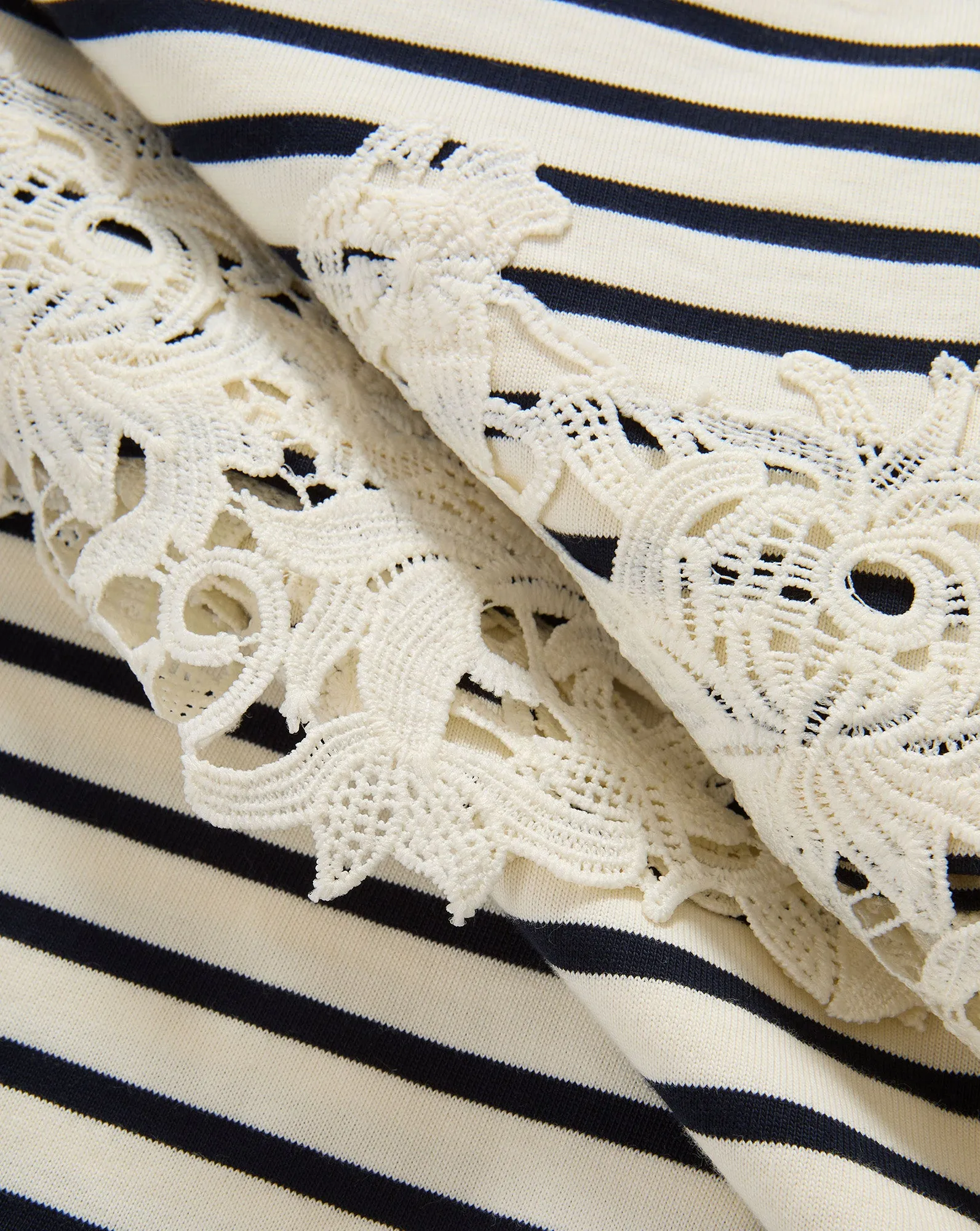 Rhue Striped Lace-Hem Mini Dress sold by Ulla Johnson product image thumbnail 4