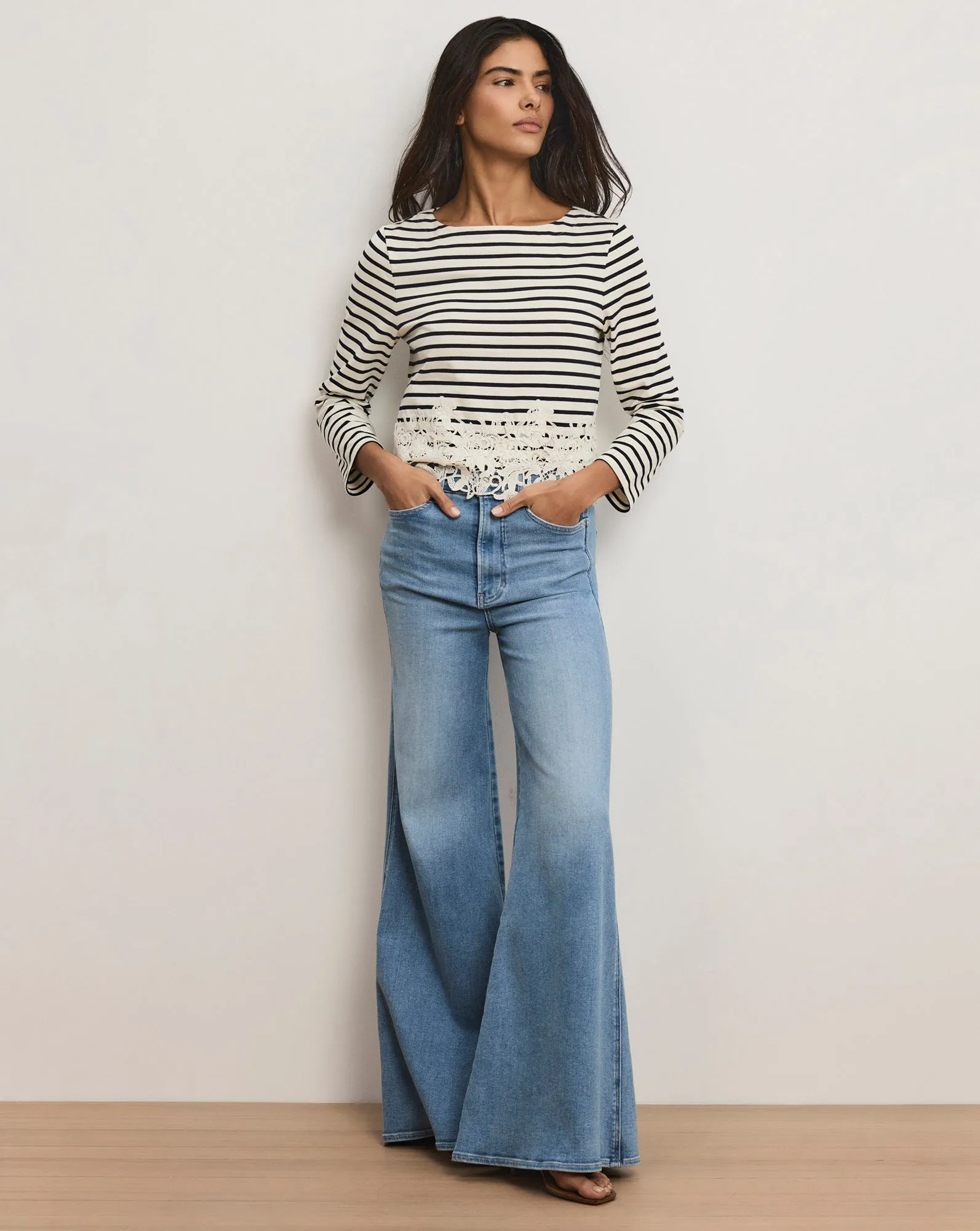 Hovey Striped Lace T-Shirt sold by Ulla Johnson product image thumbnail 2