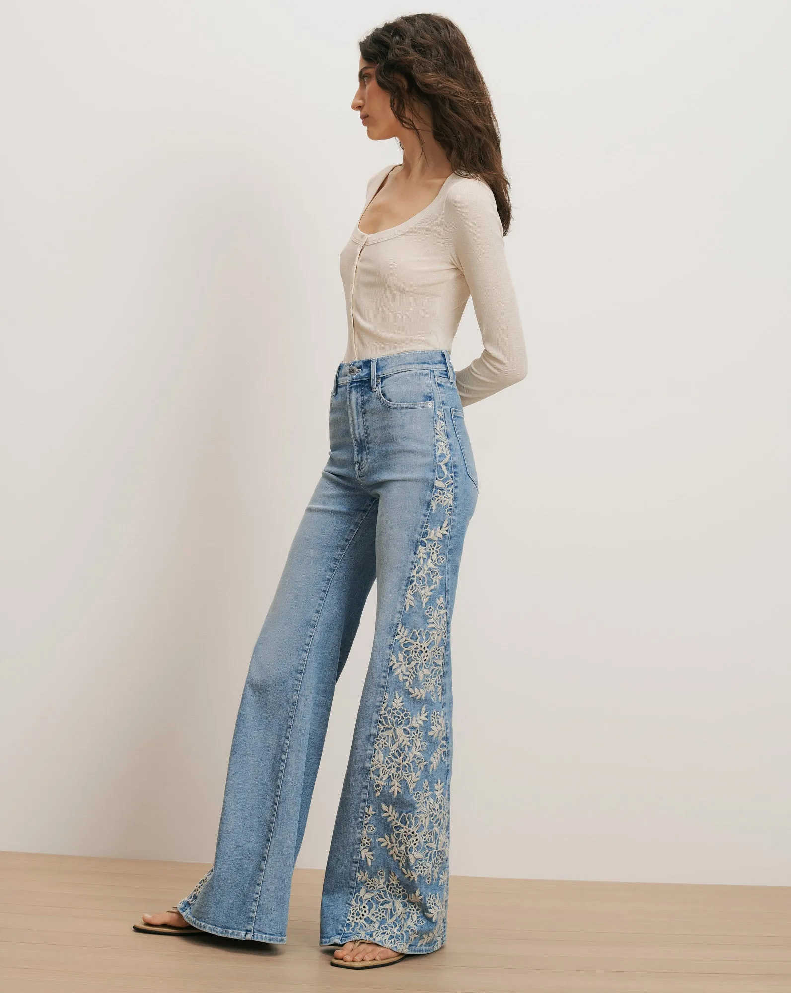 Joplin Embroidered Flare Jean sold by Ulla Johnson product image thumbnail 3