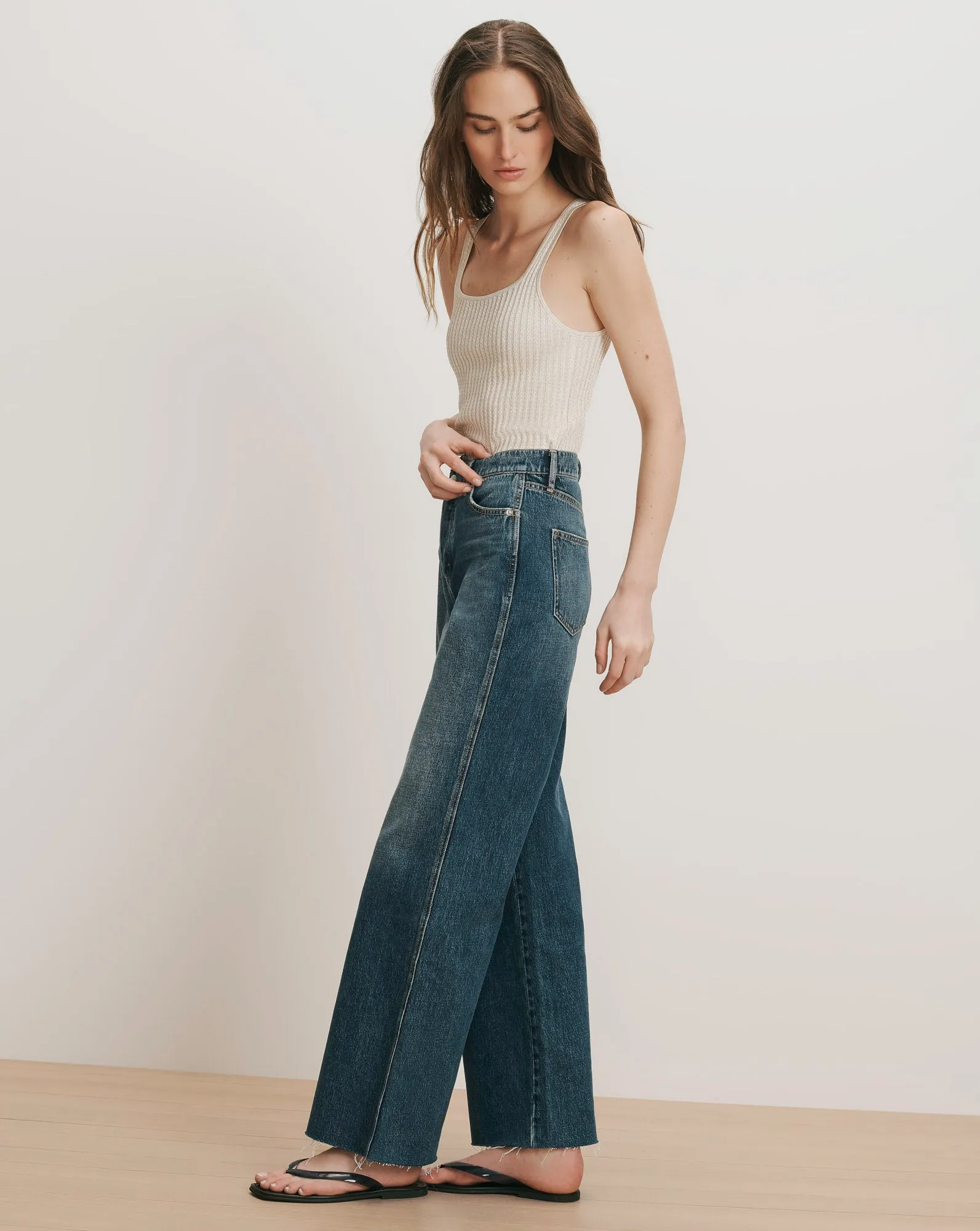 Taylor Crossover-Waistband Wide-Leg Jean sold by Ulla Johnson product image thumbnail 3
