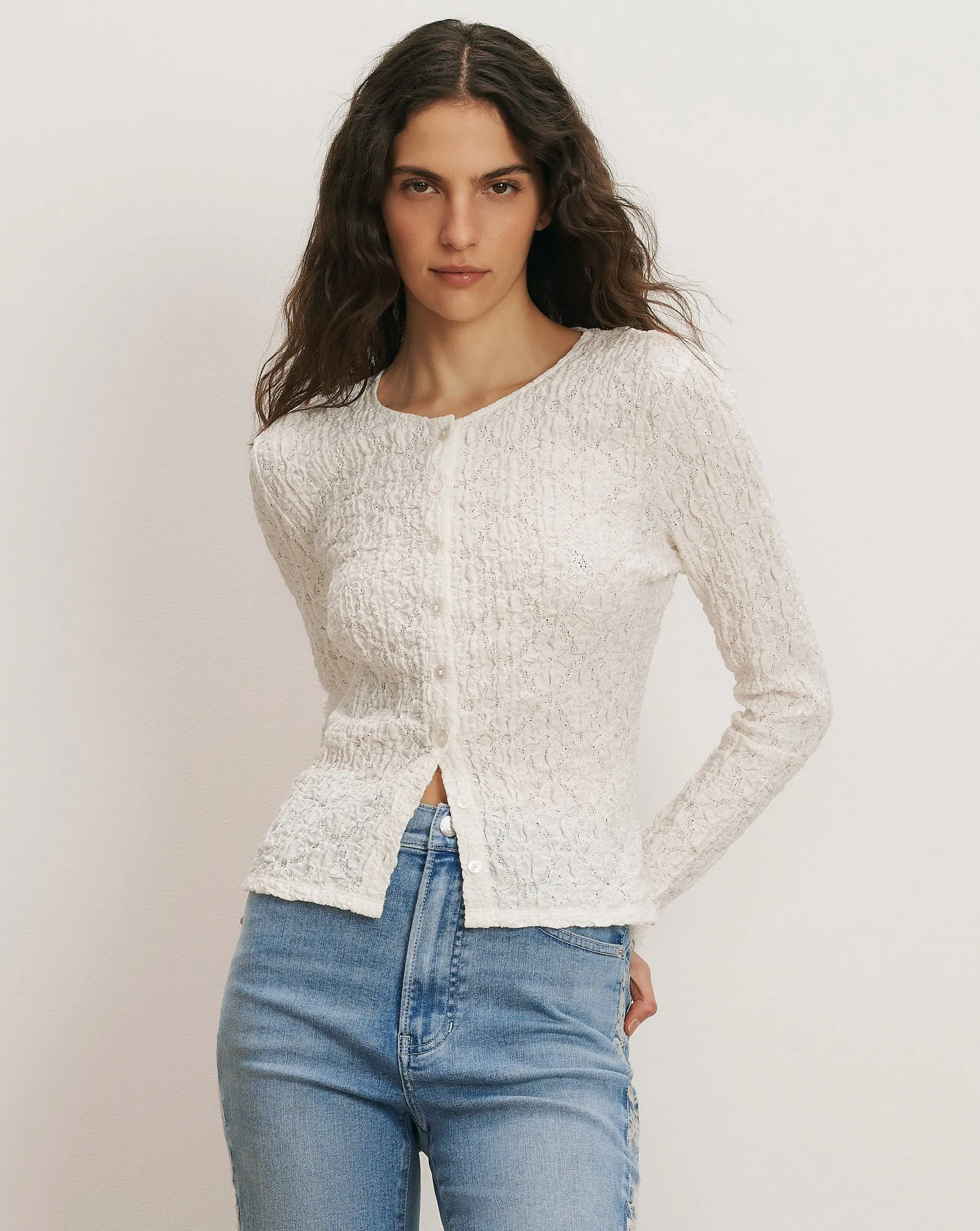 Gillingham Stretch-Lace Cardigan sold by Ulla Johnson