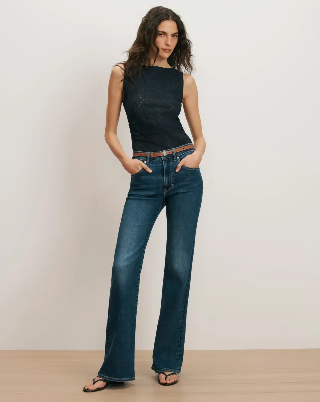 Crosbie Mid-Rise Slim Wide-Leg Jean made by Veronica Beard