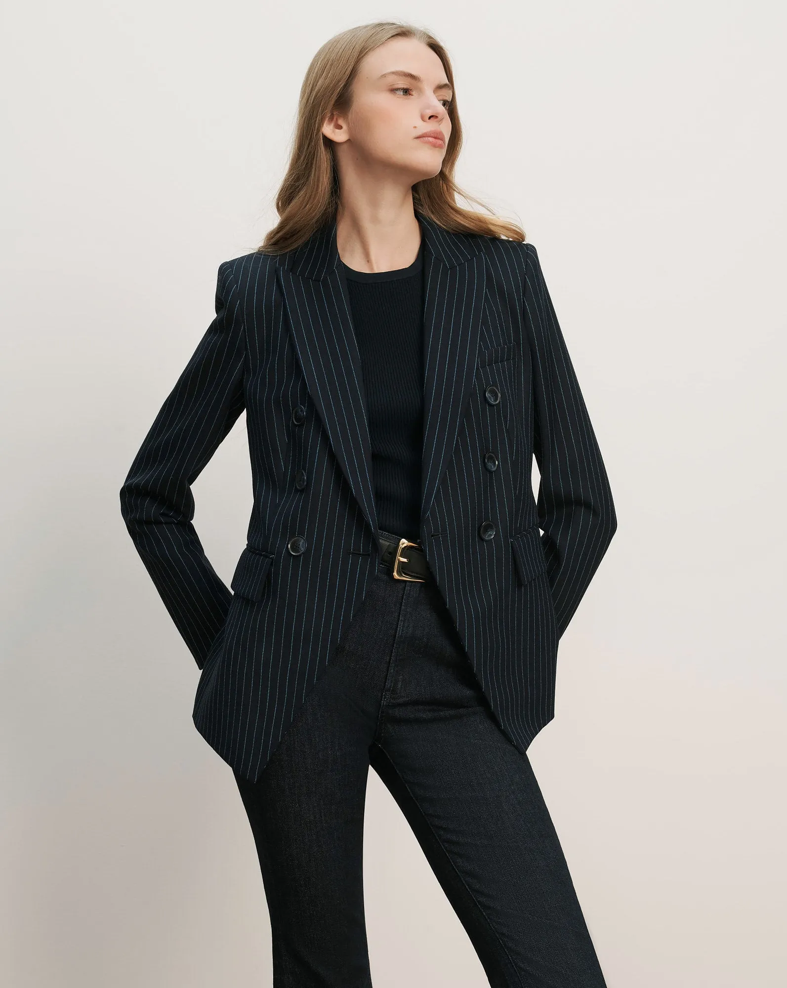 Miller Pinstripe Dickey Jacket sold by Ulla Johnson