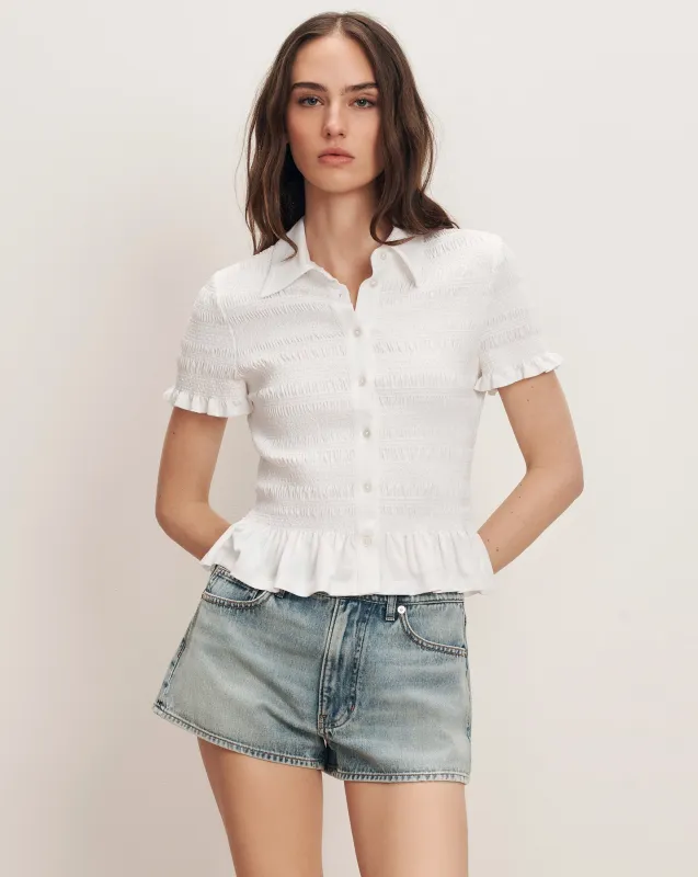 Ellisandra Smocked Top made by Veronica Beard