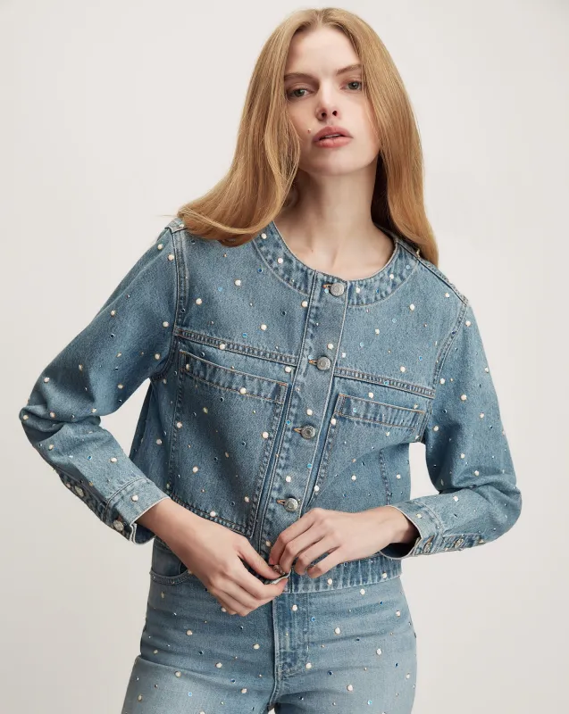 Lowry Embellished Denim Jacket made by Veronica Beard