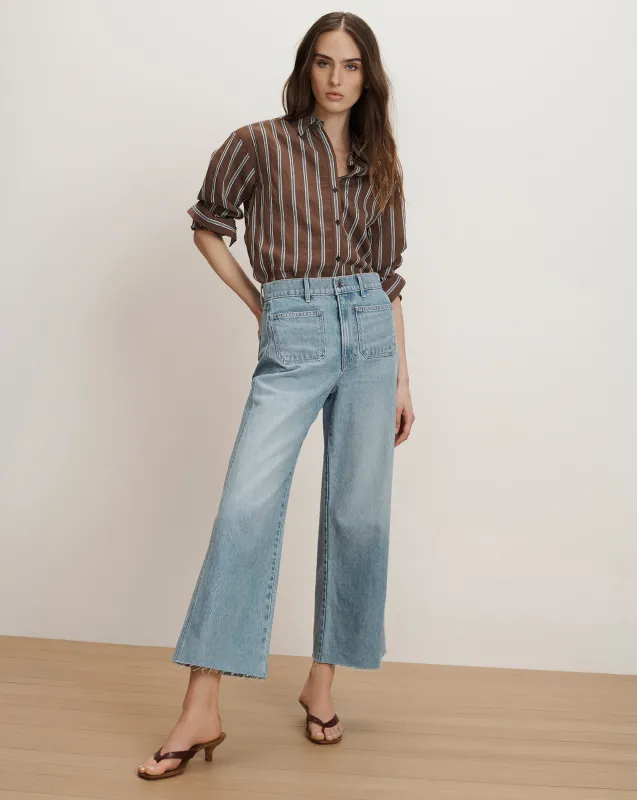 Taylor Cropped Patch-Pocket Wide-Leg Jean sold by Ulla Johnson
