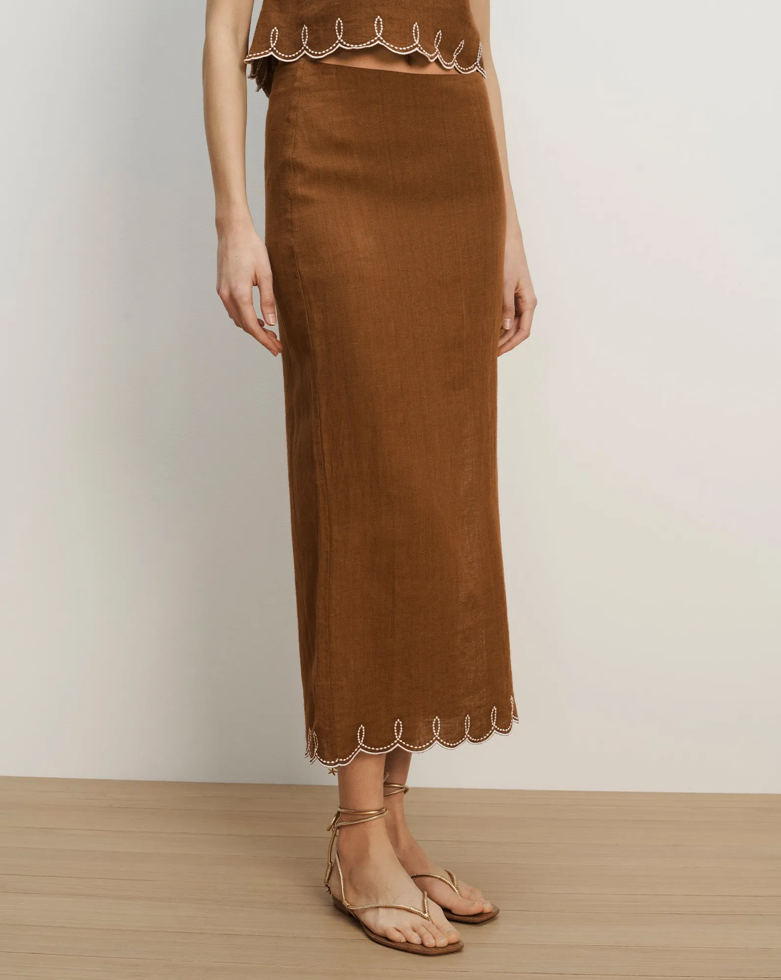 Malou Linen Midi Skirt sold by Ulla Johnson product image thumbnail 2