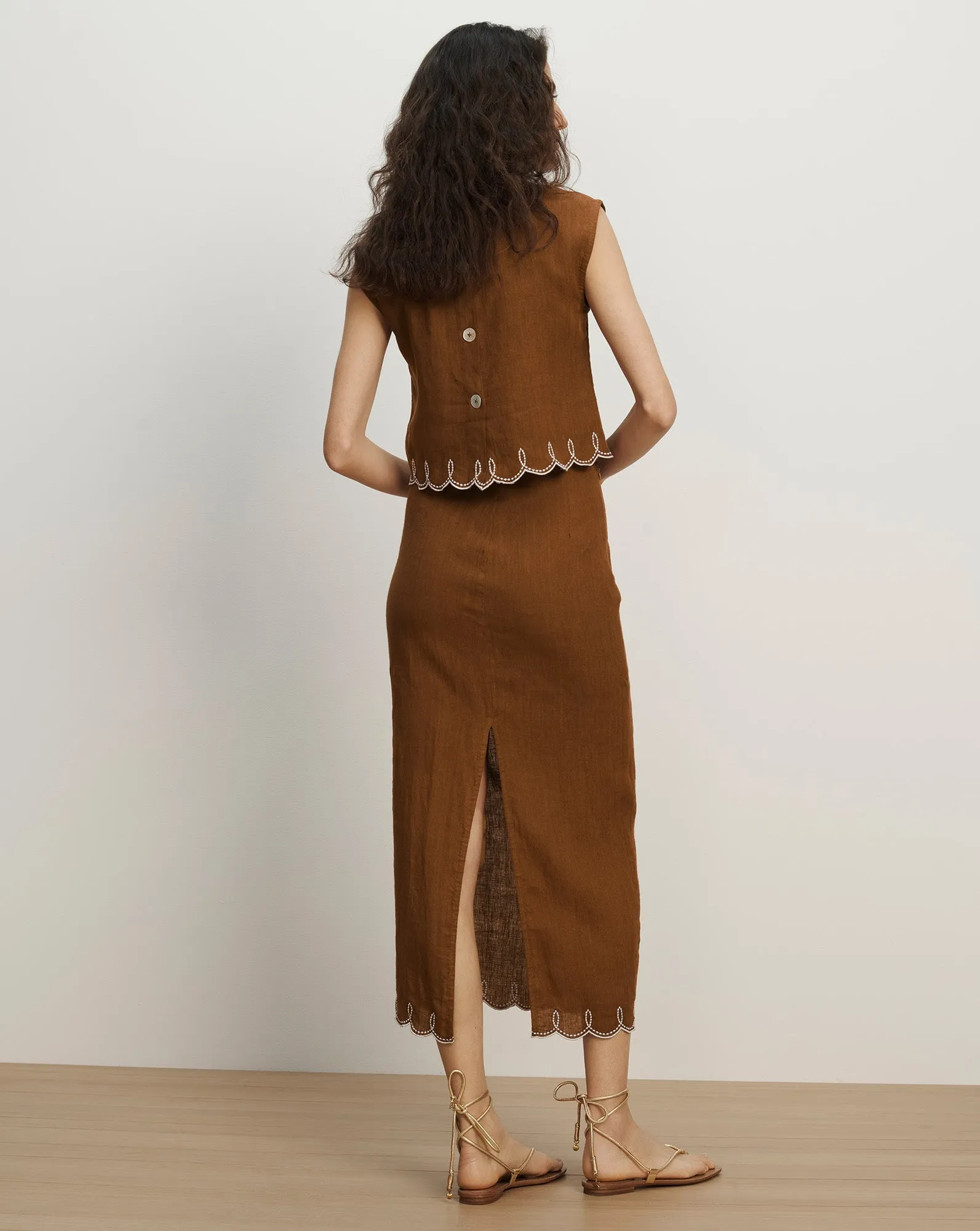 Malou Linen Midi Skirt sold by Ulla Johnson product image thumbnail 5