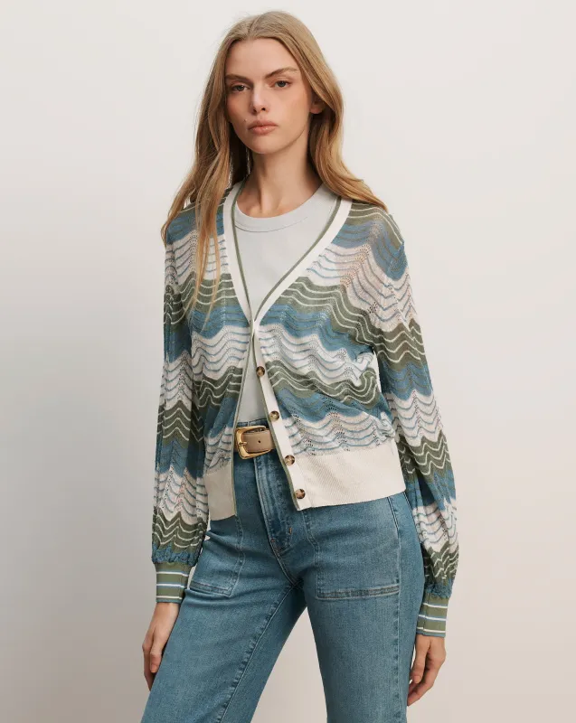 Laurinor Linen-Blend Cardigan made by Veronica Beard
