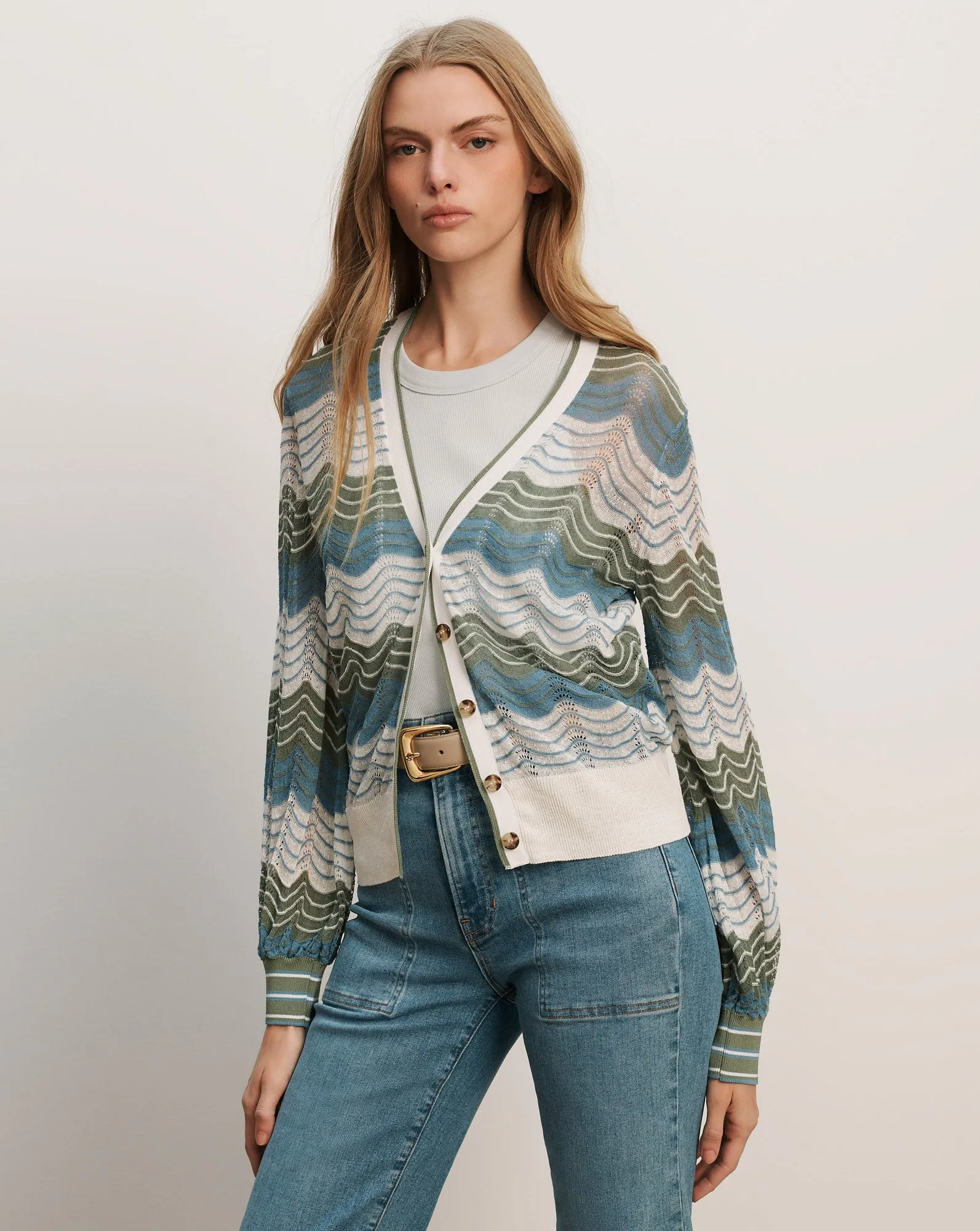 Laurinor Linen-Blend Cardigan sold by Ulla Johnson