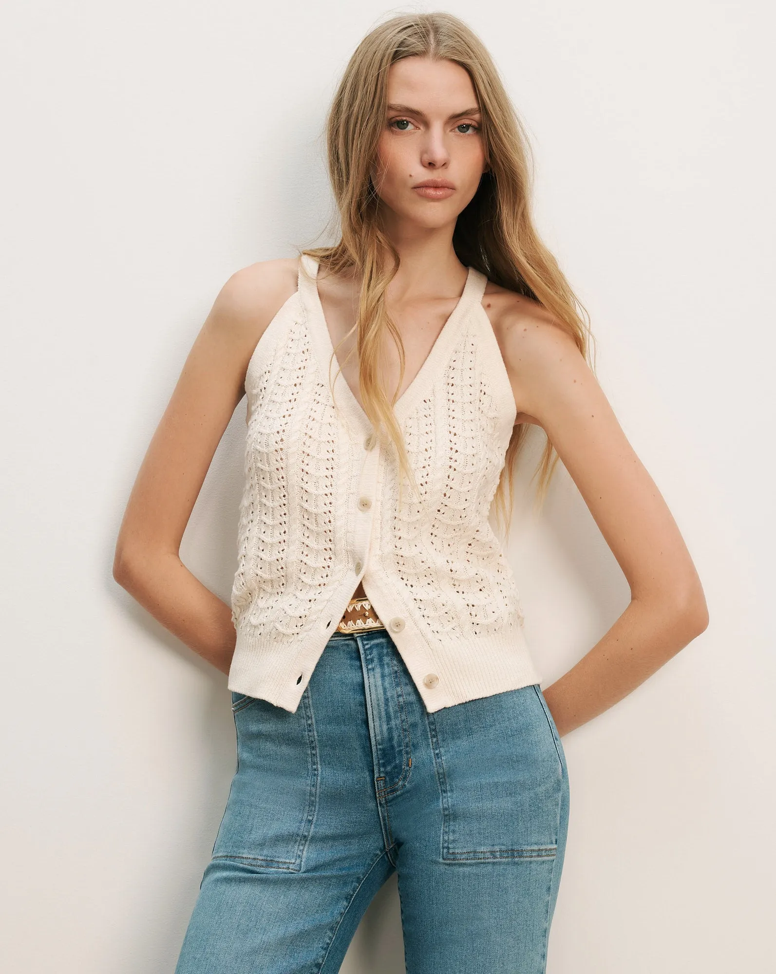 Leonora Pointelle Tank Top sold by Ulla Johnson