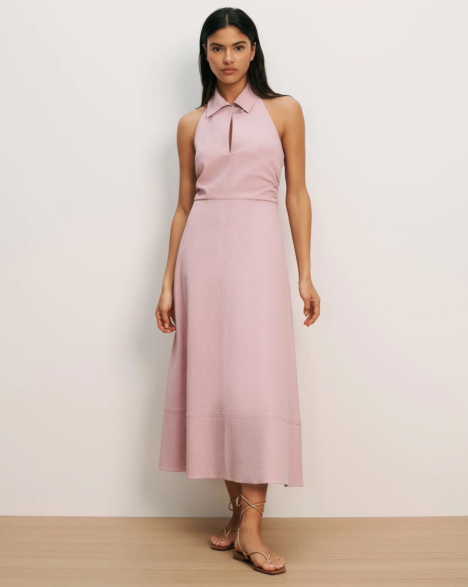 Mackey Seersucker Halter Midi Dress sold by Ulla Johnson