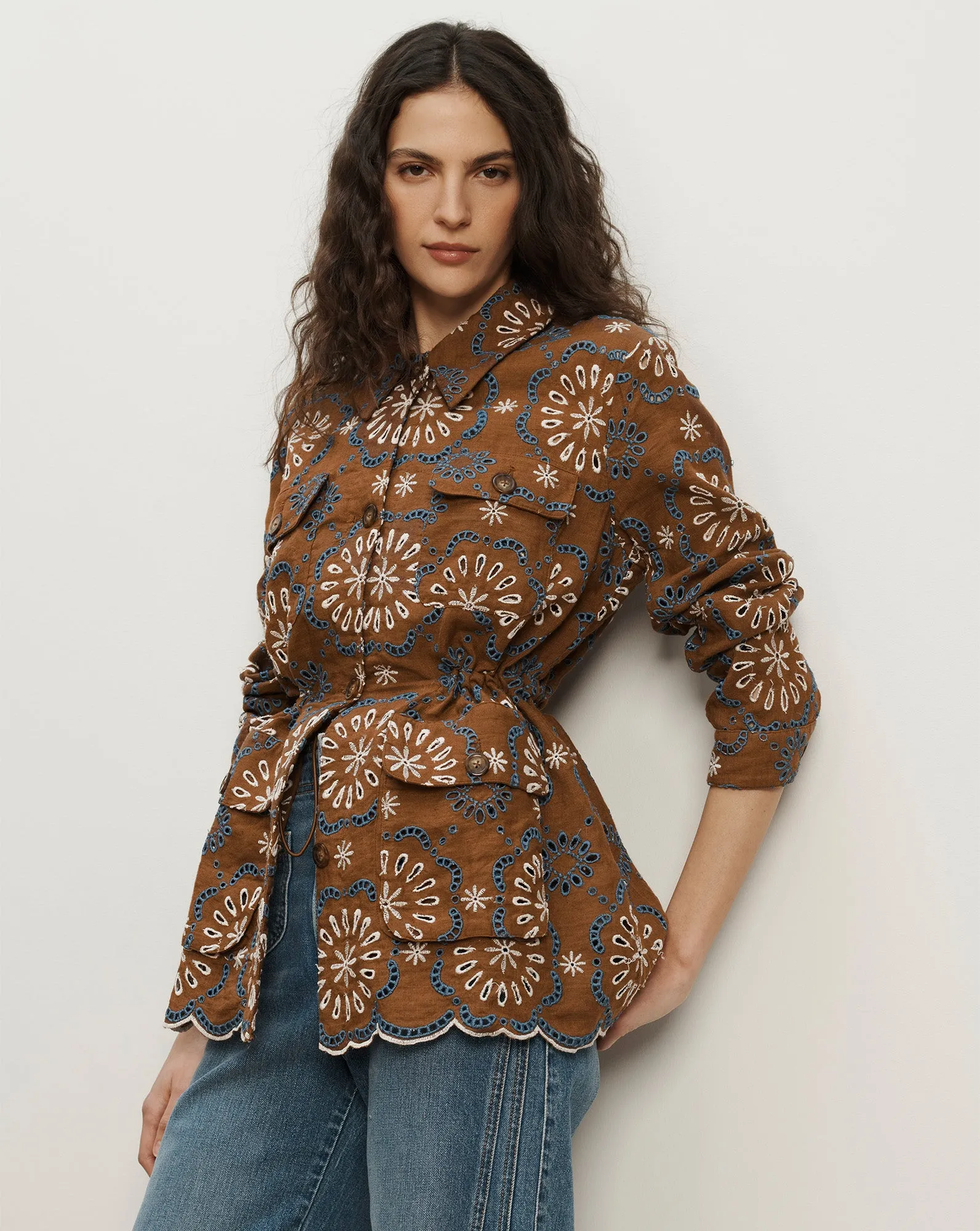 Kiki Linen Eyelet Jacket sold by Ulla Johnson