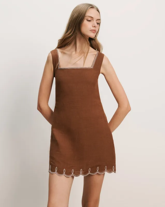 Shanice Linen Mini Dress made by Veronica Beard