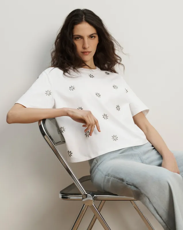 Sebastian Embellished T-Shirt made by Veronica Beard