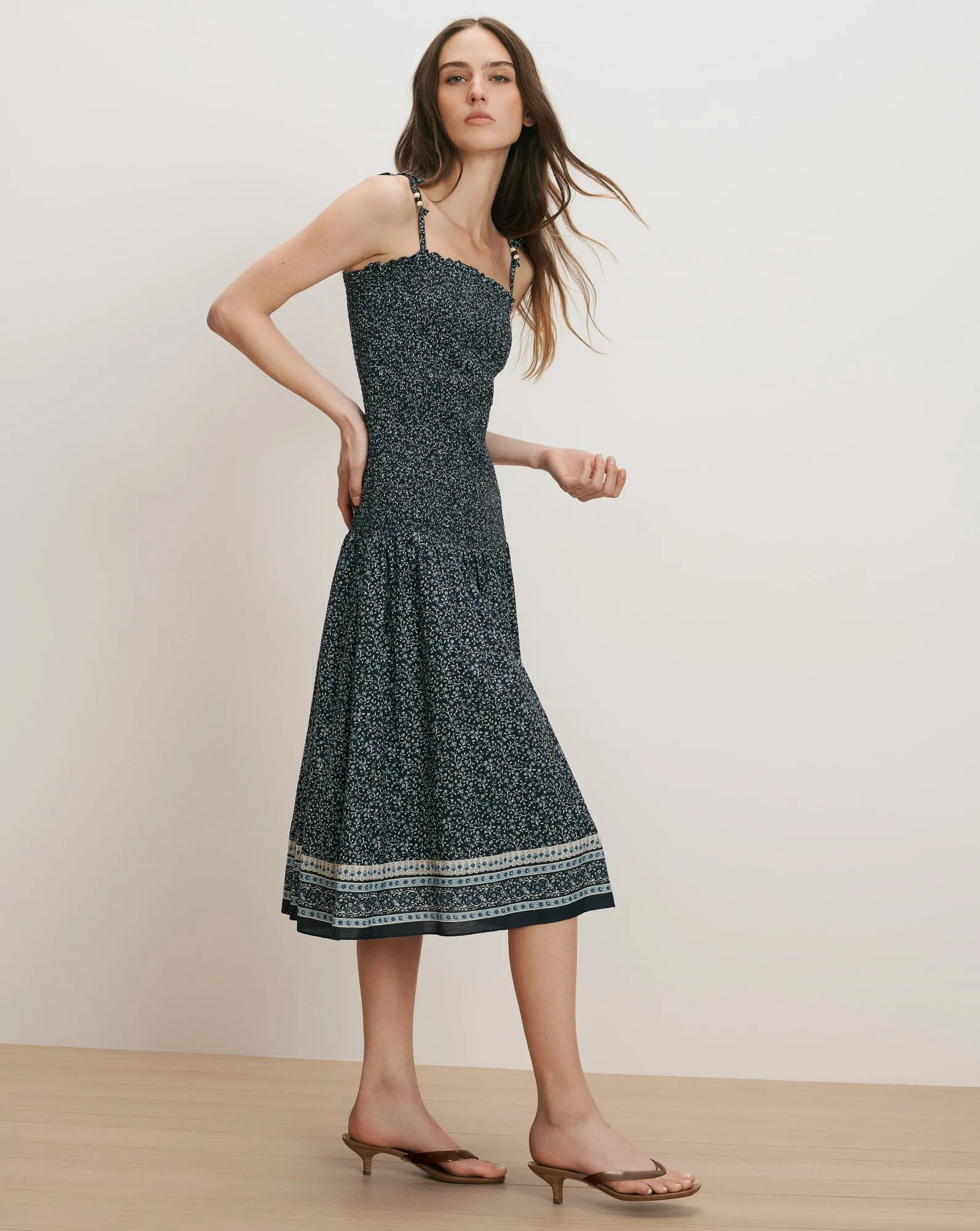 Marietta Smocked Midi Dress sold by Ulla Johnson