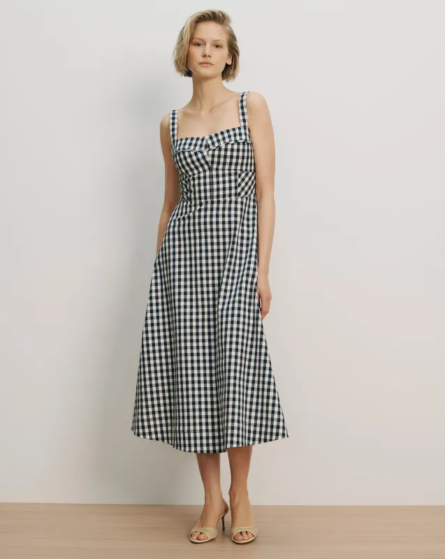 Aila Gingham Midi Dress made by Veronica Beard