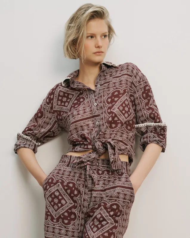 Lloyd Bandana Button-Down Shirt made by Veronica Beard