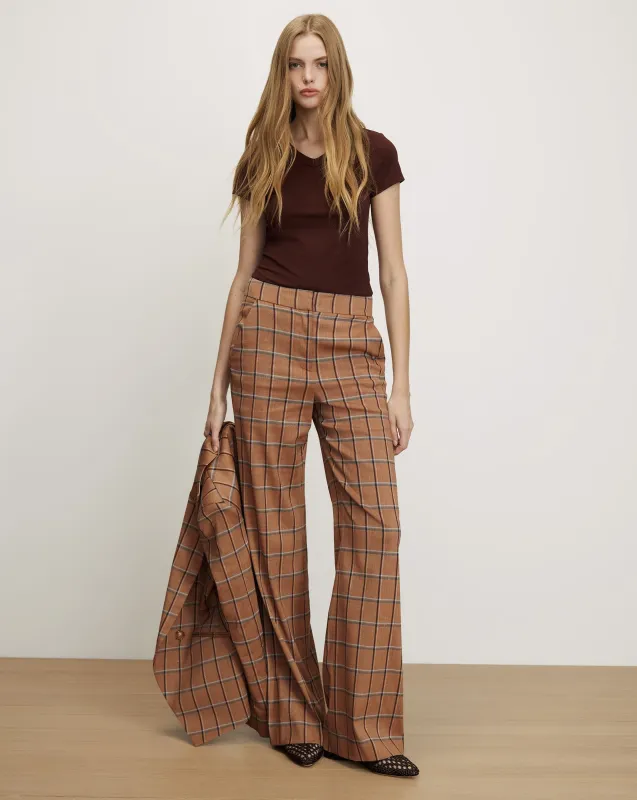 Tonelli Plaid Wide-Leg Pant made by Veronica Beard