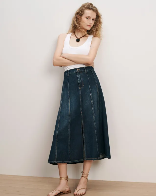 Nasreen Denim Midi Skirt made by Veronica Beard