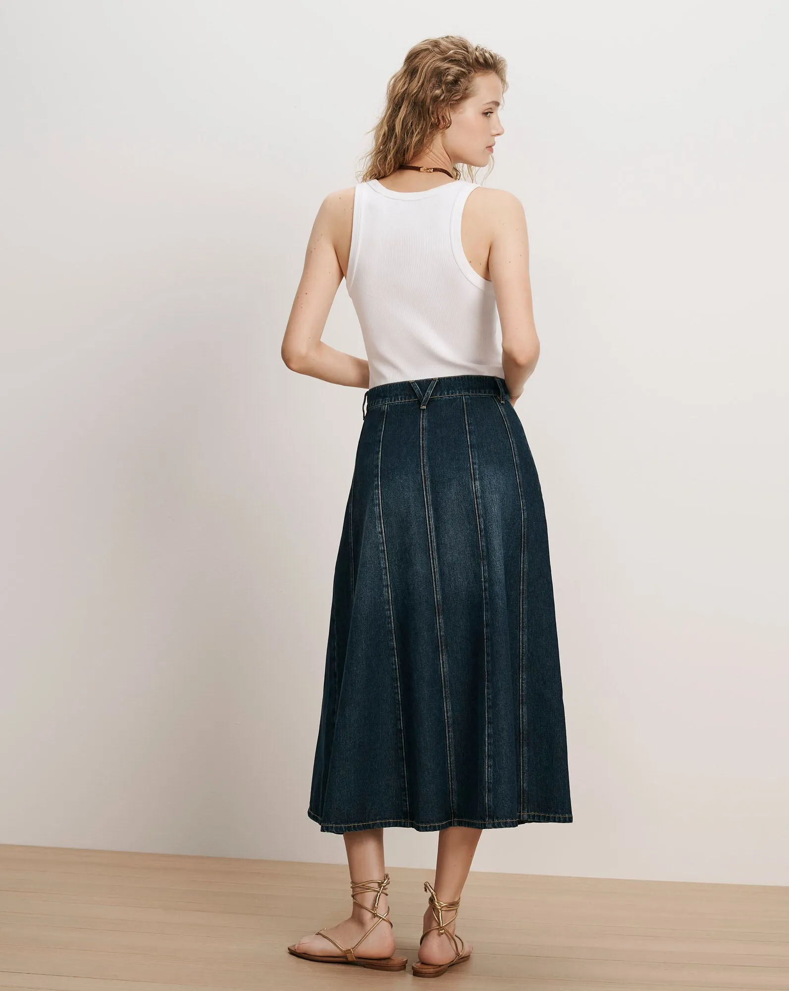 Nasreen Denim Midi Skirt sold by Ulla Johnson product image thumbnail 4