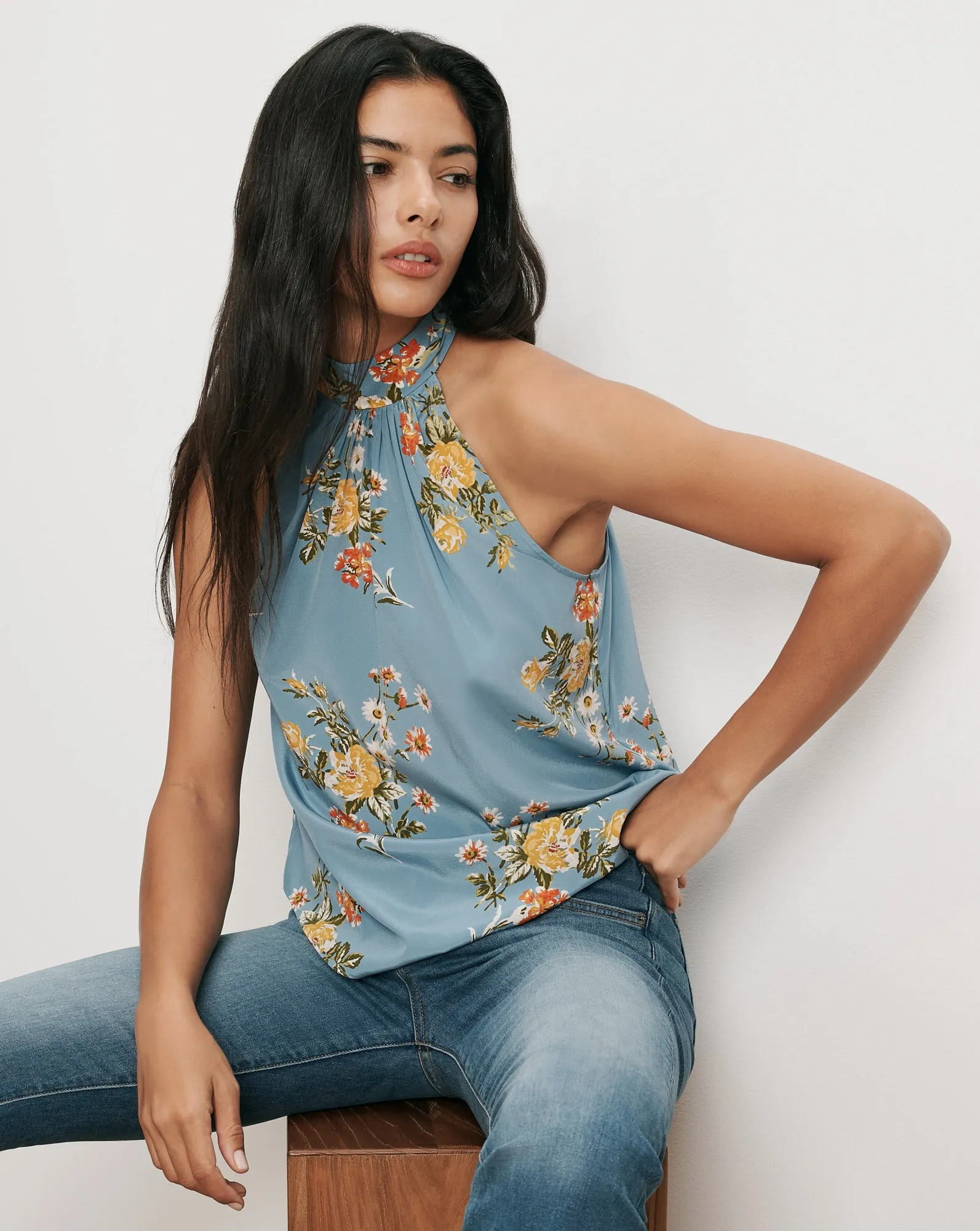 Kovi Floral Halter Top sold by Ulla Johnson