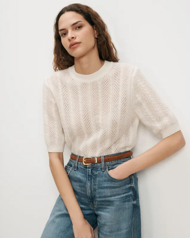 Shana Pointelle Sweater made by Veronica Beard