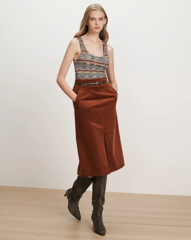Alexie Corduroy Midi Skirt made by Veronica Beard