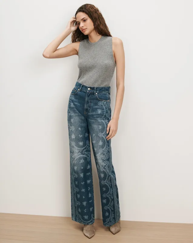 Taylor Bandana Wide-Leg Jean made by Veronica Beard