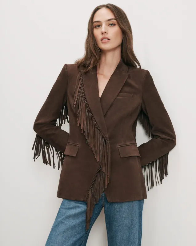 Pali Suede Fringe Jacket made by Veronica Beard
