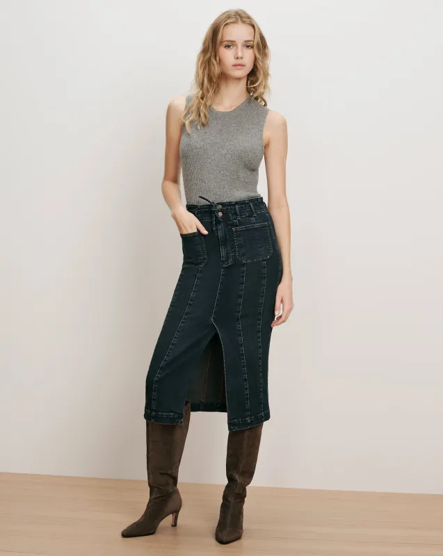 Pavana Denim Midi Skirt made by Veronica Beard